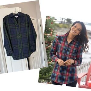 Foxcroft, Wrinkle Free, Shaped, Tartan, Plaid, Top